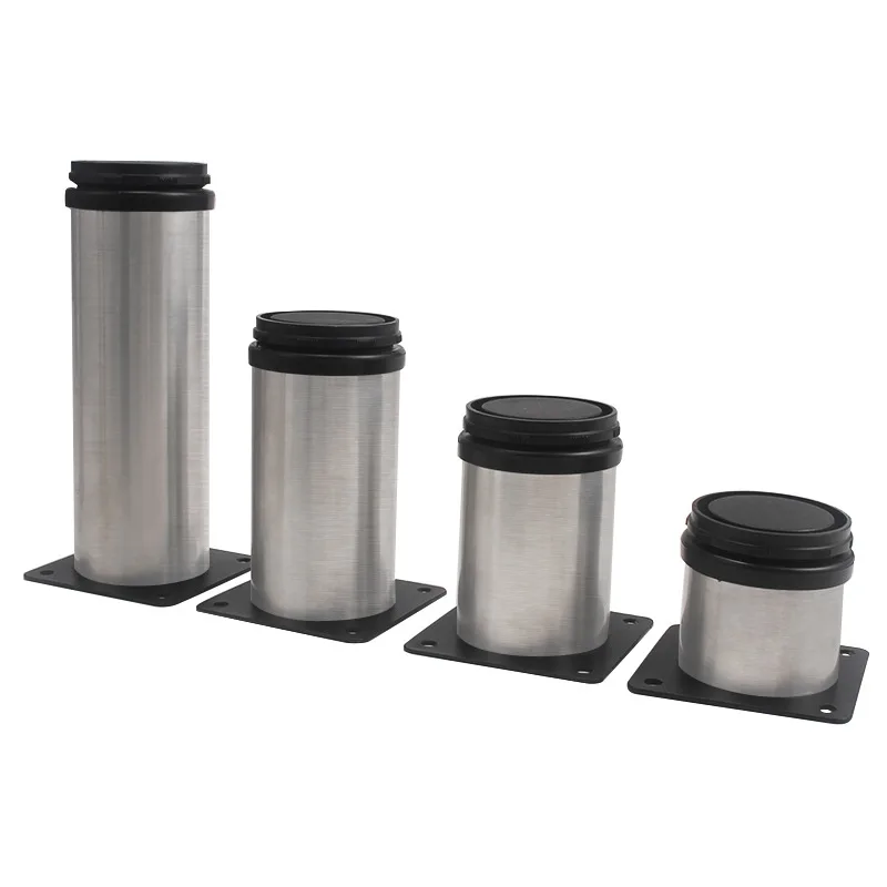 

4PCS Stainless Steel Adjustable Cabinet Feet Round Furniture Sofa Leg Bathroom Cabinet Dining Table Support Foot