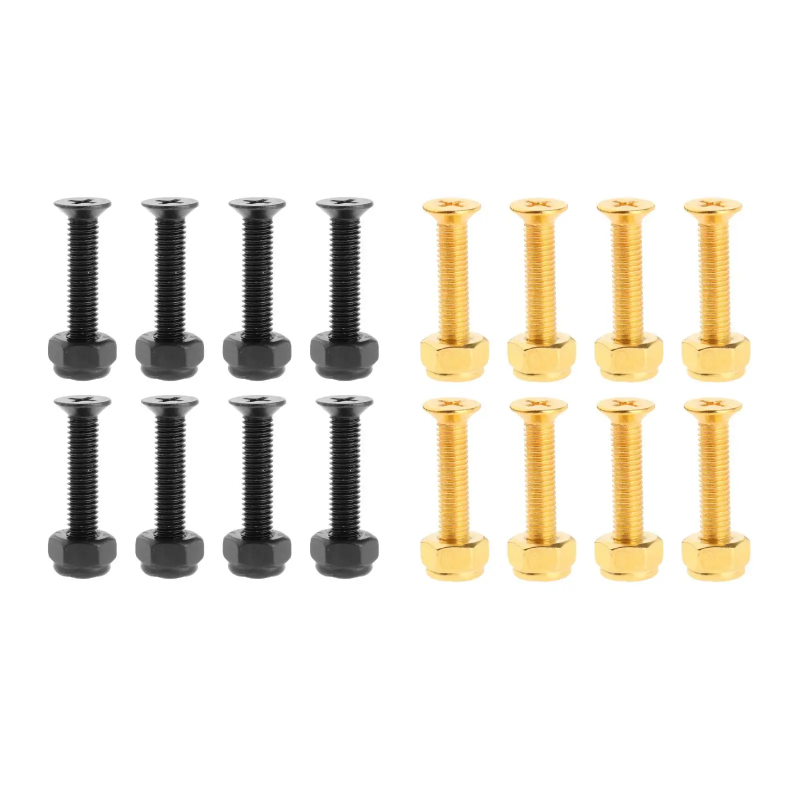 Lot de 8 vis de rechange pour longboard et skateboard, 25mm