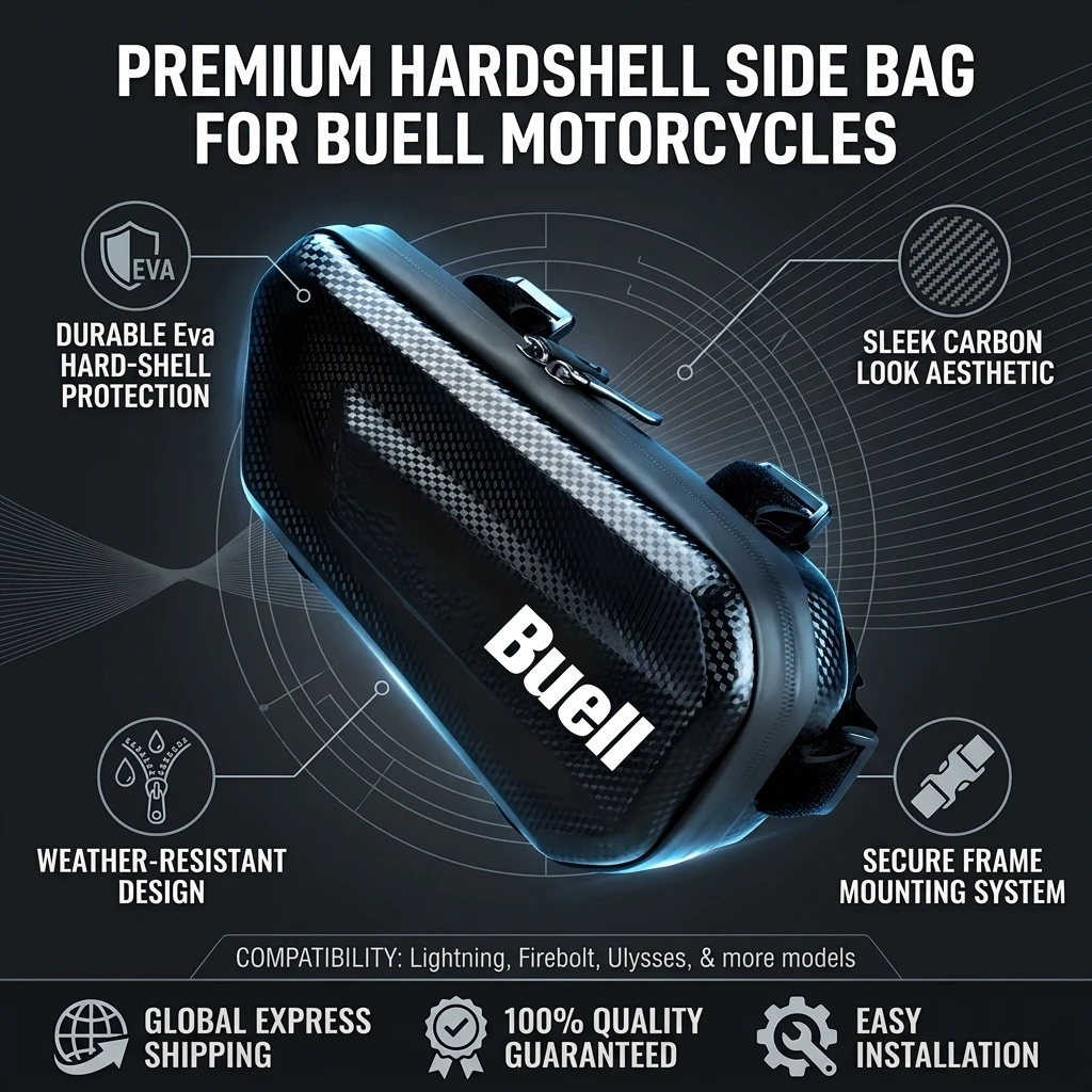Easy To Clean Large Capacity EVA Motorcycle Saddle Bag Tool Bag With LOGO For Buell 1125R 1125Cr X1 Xb9r Xb9 Xb12 Xb9sx