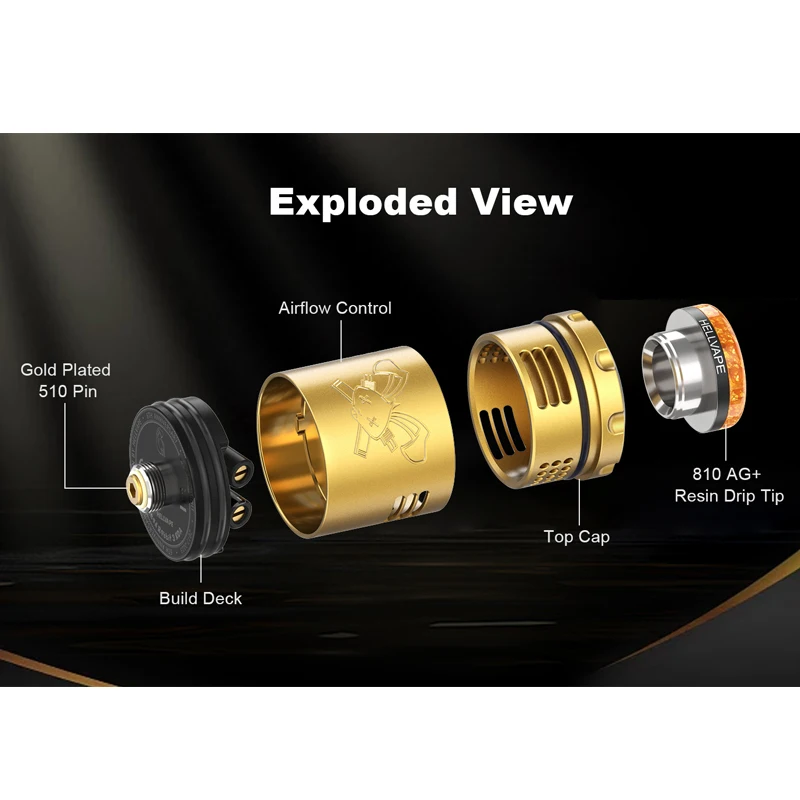 Original Hellvape Dead Rabbit 3 RDA 6th Anniversary Tank Vape Atomizer 510 Thread 810 Drip Tip Dual Coil Electronic Cigarette