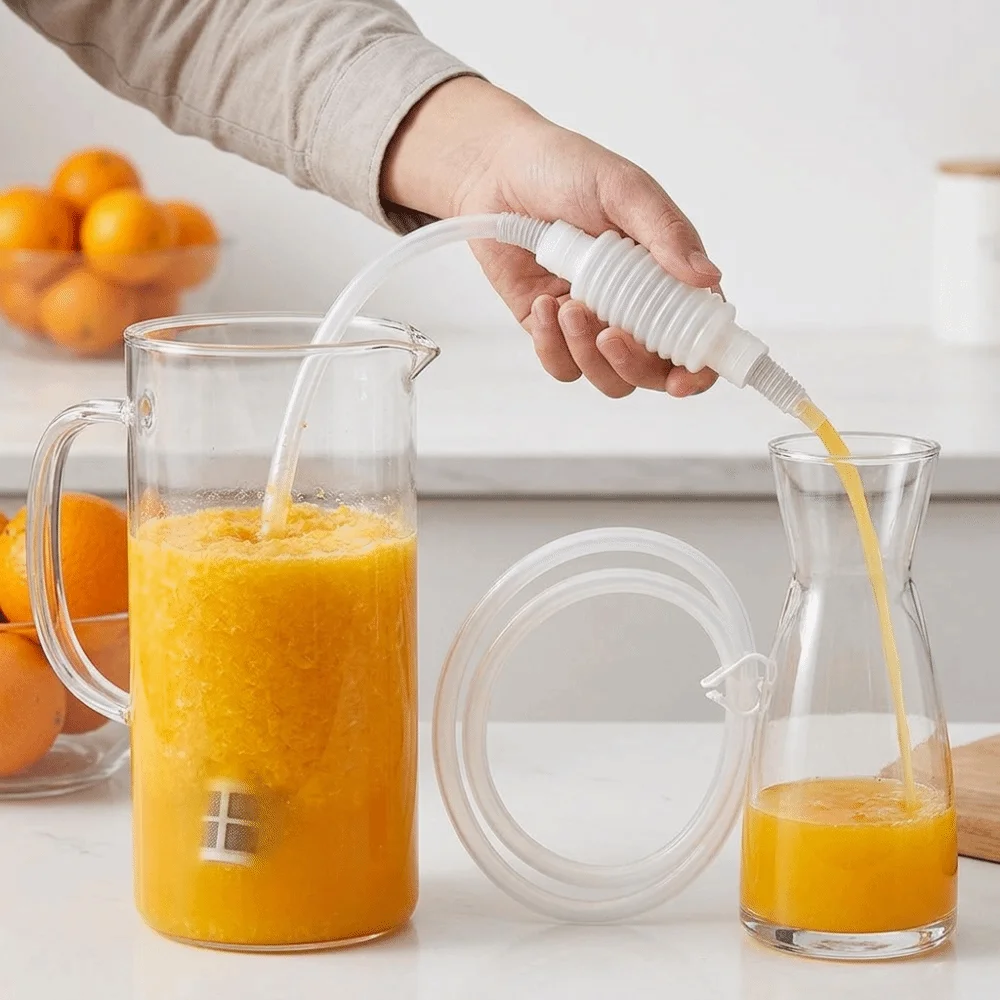 Resin Beverage Filter Fine Filter Mesh Tip Manual Siphon Priming Drink Liquid Transfer Detachable Bendable Hose Filter Pipe