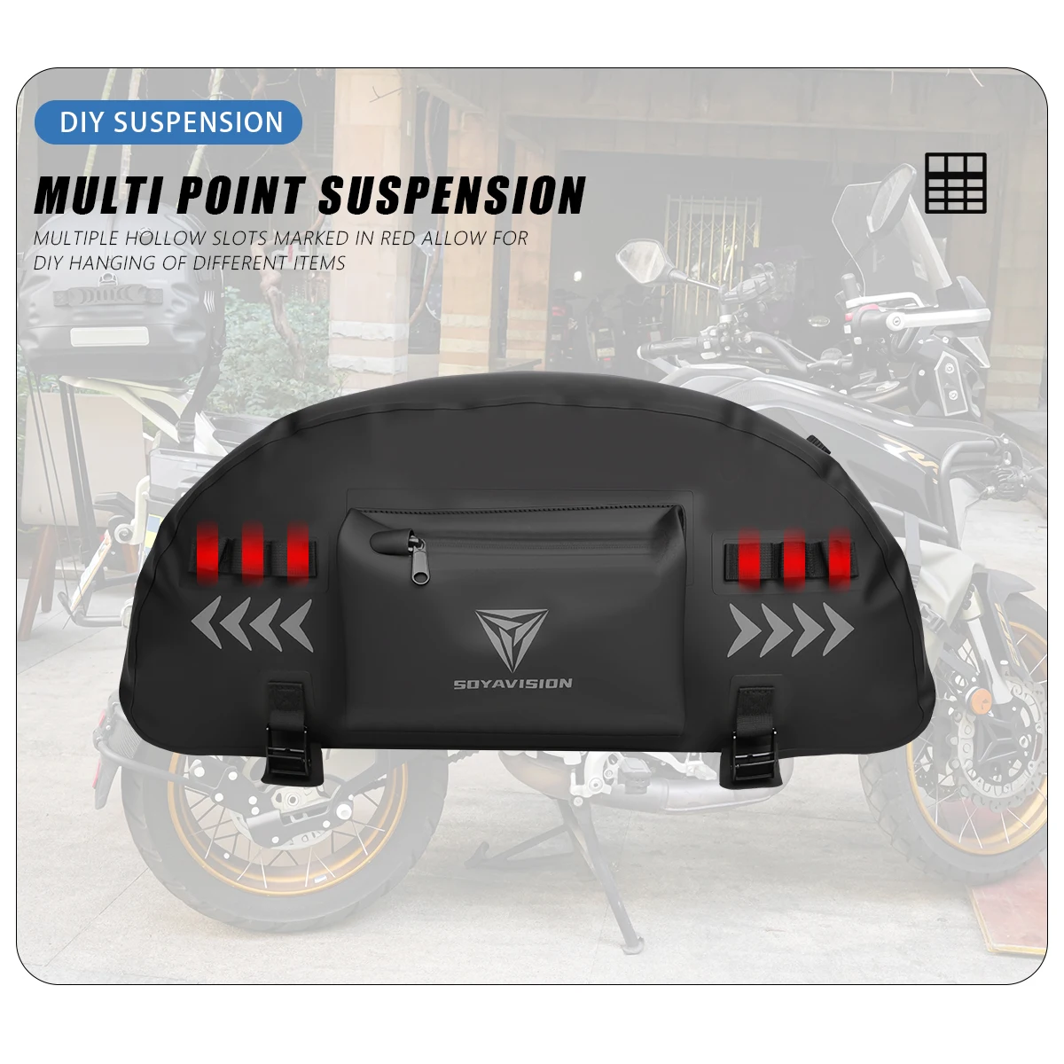 

Универсальная водонепроницаемая сумка на заднее сиденье для скутера, мотоцикла, велосипеда, спортивная дорожная сумка, сумка для шлема