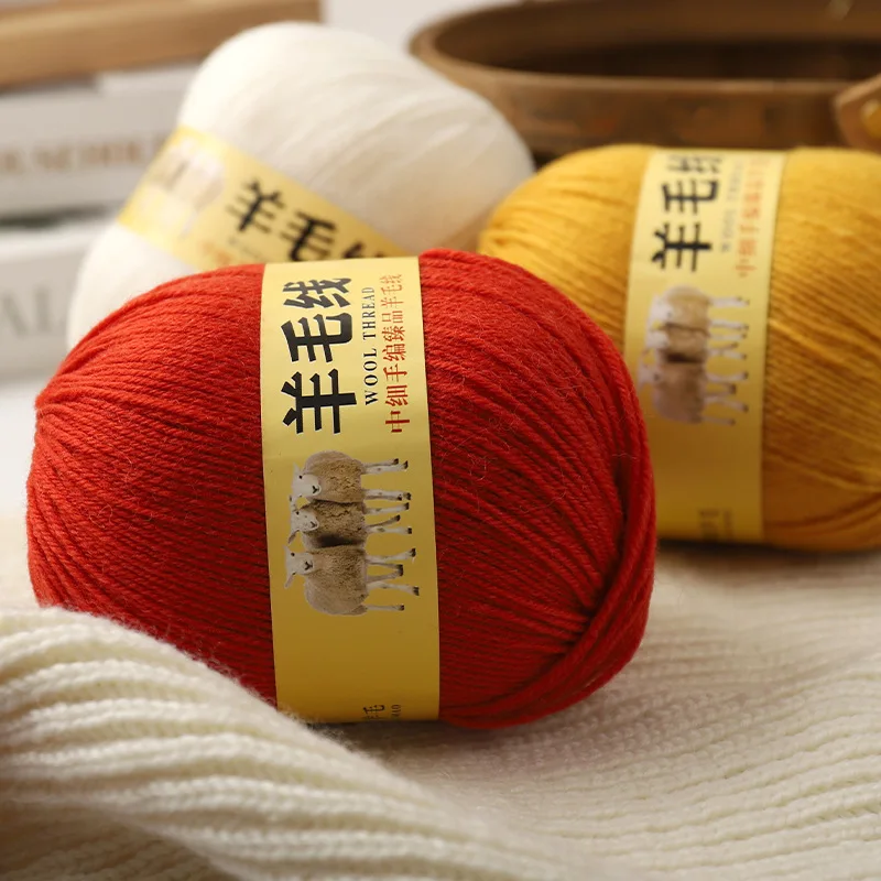 500g Medium Fine Wool Thread Hand-woven Yarn Cashmere Knitting Yarn Ball Scarf Wool Baby Yarn Diy Self-knitting Scarf