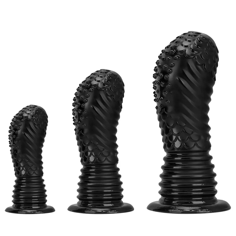 2024 New Black PVC Giant Dildo Butt Plug Fisting Gay Sex Toys Big Dick BDSM Cuckold