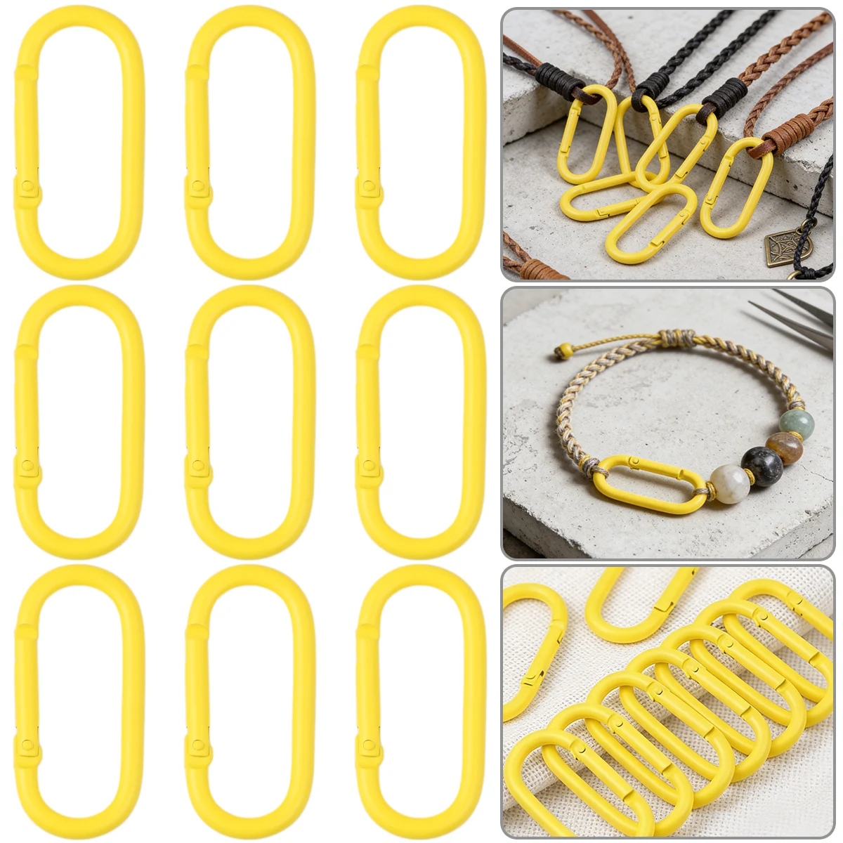 

5/10Pcs/Lot Metal Oval Carabiner Clasp Clip Snap Hook Spring Openable Keyring DIY Pendant Connector Dog Chain Buckle Carabiner