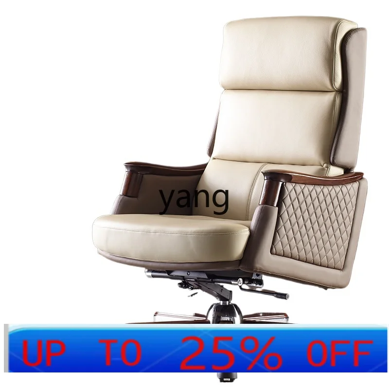 

LMM из натуральной кожи с откидной спинкой, офисное удобное домашнее компьютерное кресло из цельного дерева из воловьей кожи