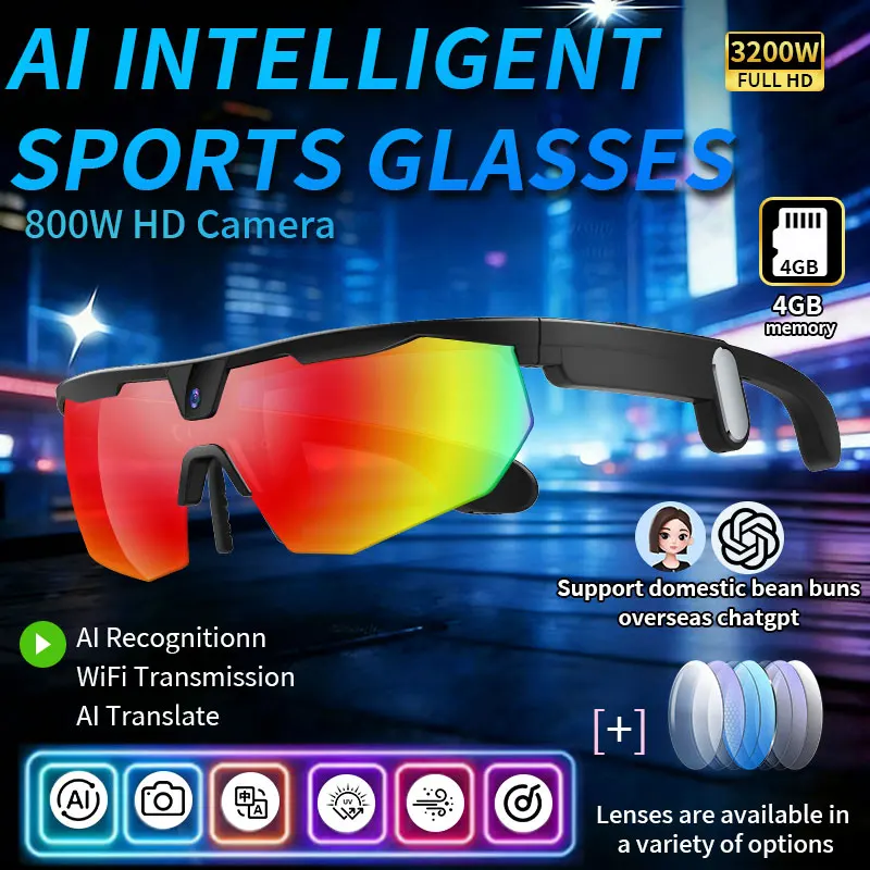 

LIGE AI HD 8MP Camera Polarized Sunglasses 1200P Video Bluetooth Call Translation Men Cycling Anti Glare Driving Smart Glasses
