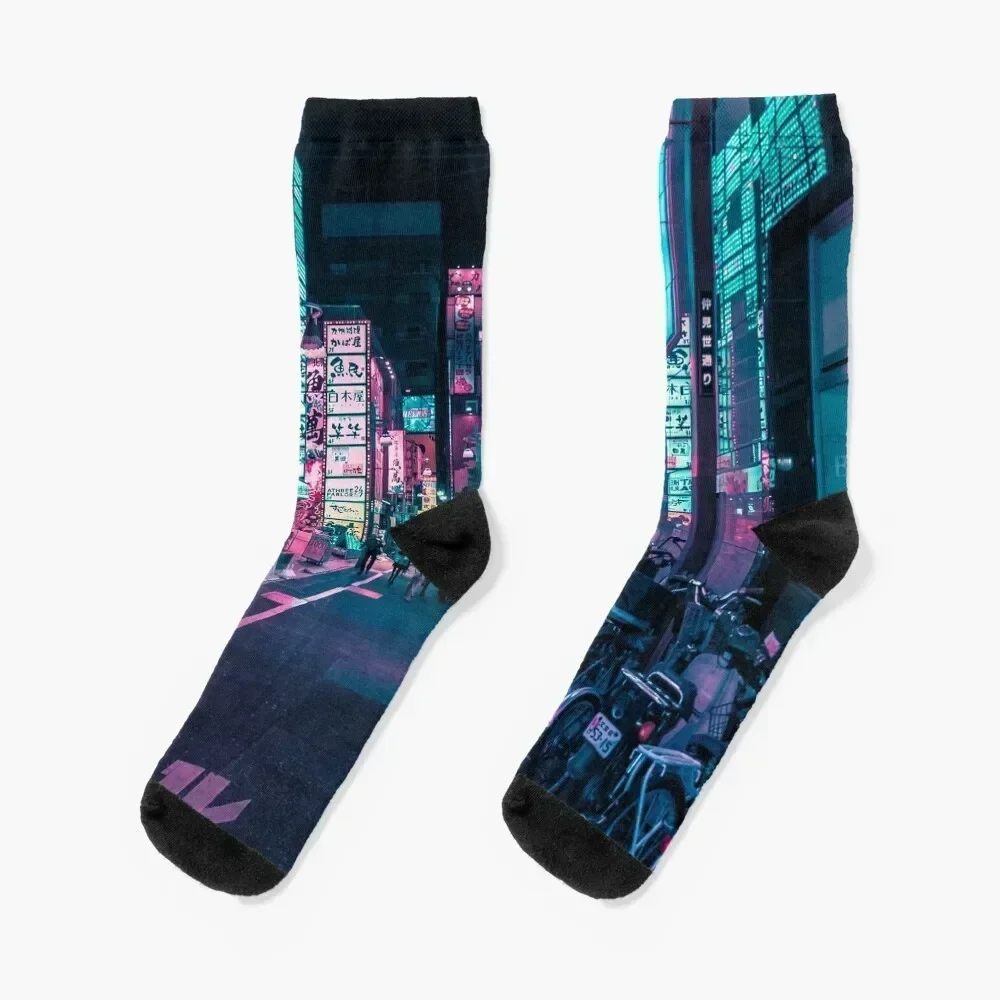 Tokyo - A Neon Wonderland Socks halloween japanese fashion Christmas Children's Men Socks Women's