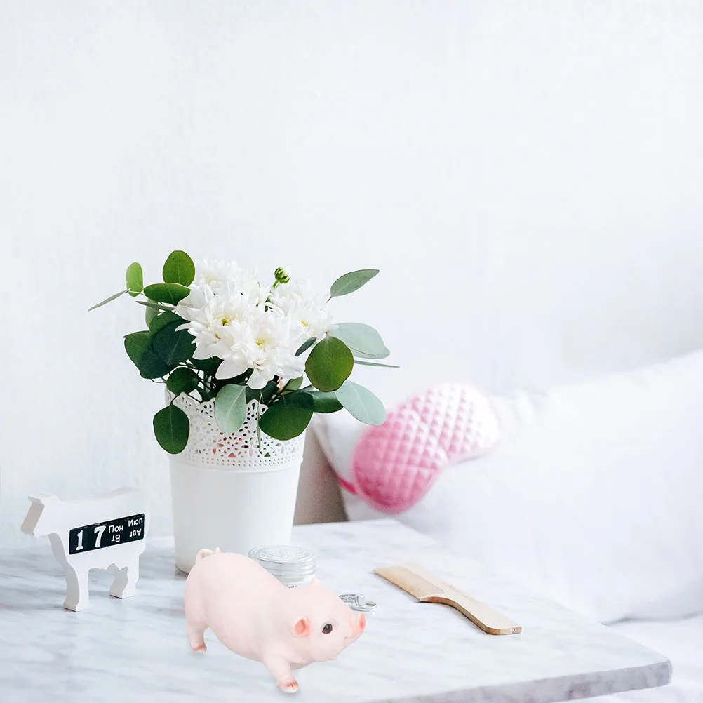 

2Pcs Premium Resin Pig Sculpture Creative Desktop Decoration Lovely Animal Design Home Office Adornment Safe