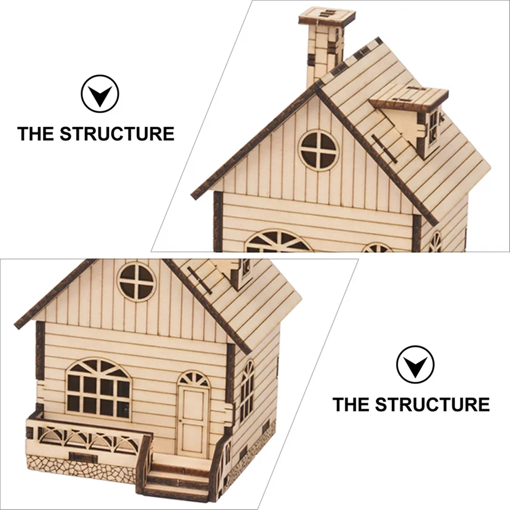 1 Zestaw Świąteczny Domek Pozytywka Drewniany Zestaw Kreatywny DIY do Samodzielnego Montażu Dekoracyjny Element do Domu Prezent Bez Baterii