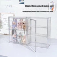 1/2/3 Layers For Labubu Storage Box Transparent Acrylic Display Boxes Doll Organizer Desktop Dustproof Cabinet Home Storage