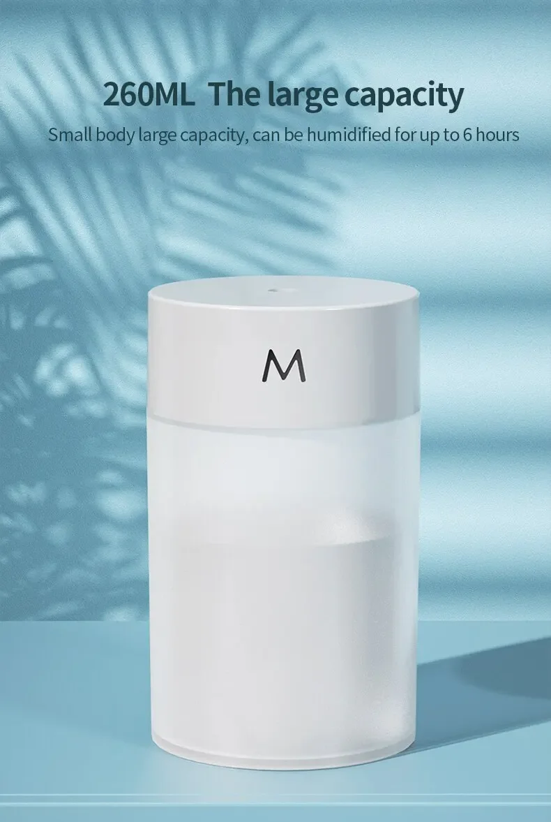 مرطب الهواء بالموجات فوق الصوتية الصغيرة الروائح الناشر المحمولة البخاخ USB زيت طبيعي البخاخة LED مصباح للمنزل سيارة