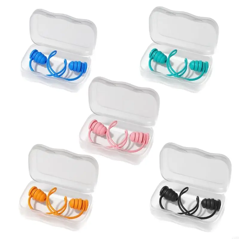 2Pcs Earplugs with String for Sleeps Noise Cancelling Reusing Ear Plugs Surfing Earplugs Suitable for Swimming Travel 24BD