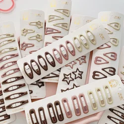 10pcs Lovely Coffee Color Girls Hairpins Kids Mini Snap Hair Clips Star Drop Hairpins Click Clack Baby Toddler Hair Accessories