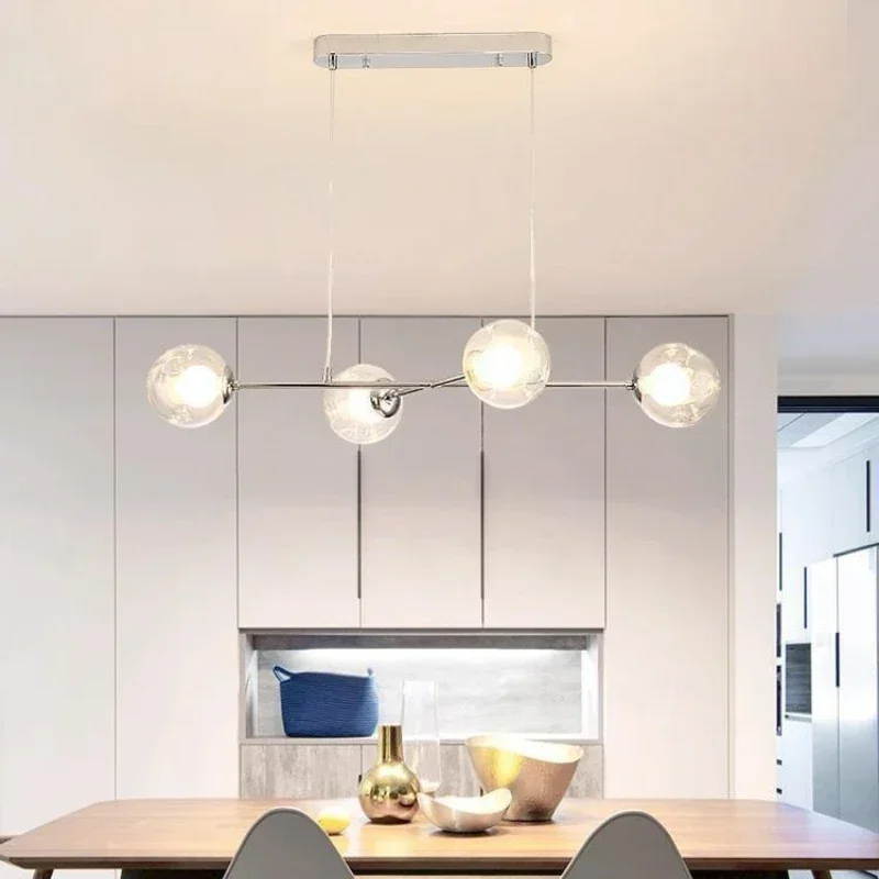 

SANDYHA Bauhaus Magic Bean Pendant Light Glass Ball Lampshade Hanging Chandelier Living Room Dining Table Lighting Fixture