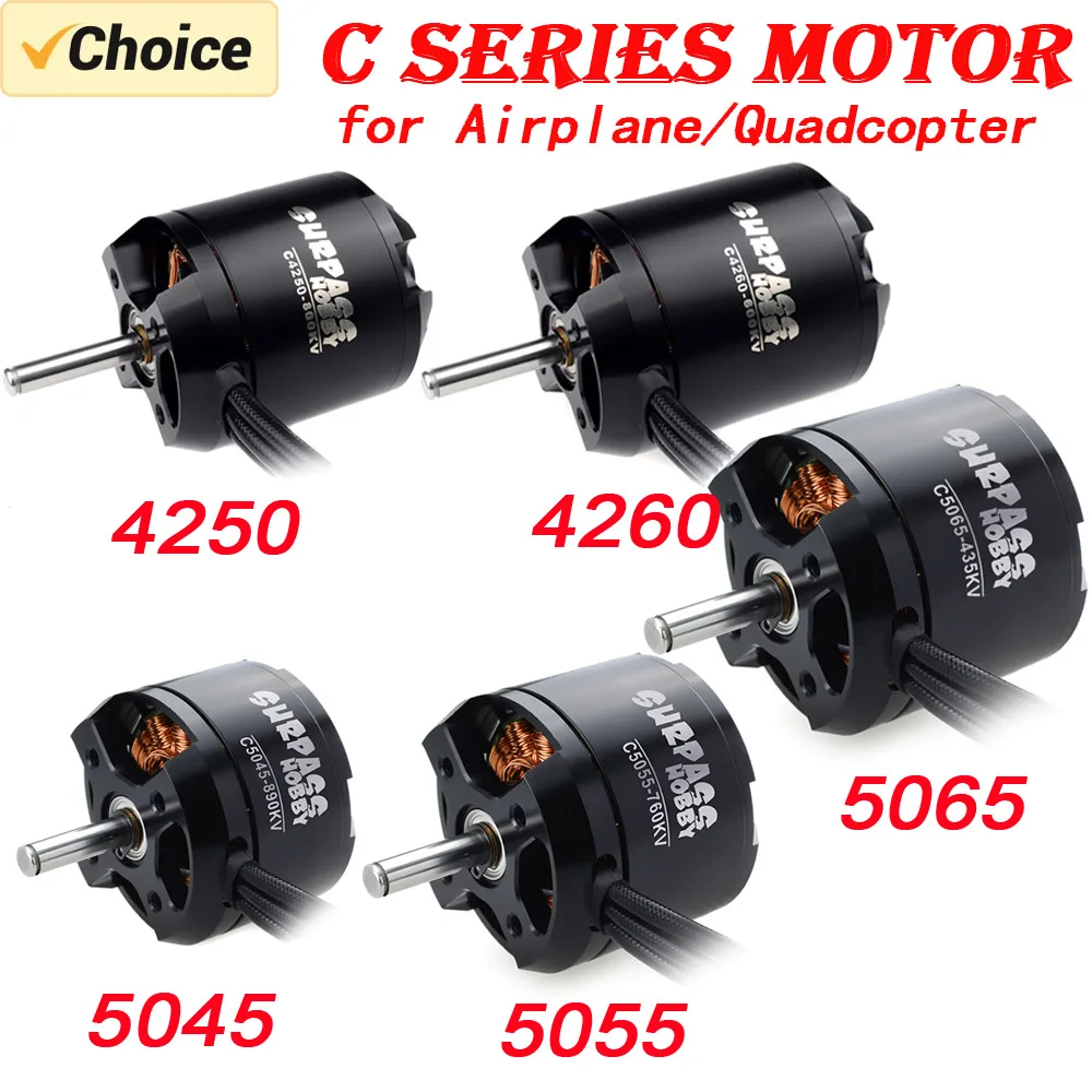 Surpass Hobby Brushless Motor C4250 C4260 C5045 C5055 C5065 14Pole with Acc  for UAV Aircraft Multicopters RC Plane Helicopter