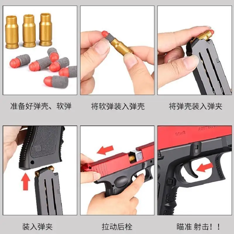 2022Hot Chơi Thêm Phụ Kiện Viên Đạn/Phi Tiêu Cho M1911/Balo Đồ Chơi Súng Ngắn Mềm Đạn Airsoft Vỏ Ném