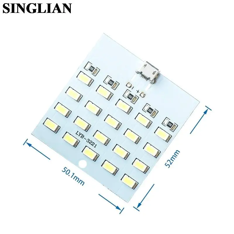 1pcs 8/12/16/20Bits LED Lamp Board 8 12 16 20LED Lamp Bead Panel Mini Micro USB Night Light Mobile Lamp Camping Emergency Light