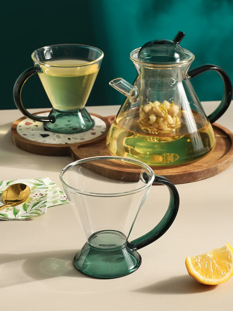 Nordic Glass Teapot Teacup Set Vintage Denmark Heat Resistant Tea Strainer Teapot Tea Maker Coffee Pot Fazzi Gong Fu Teapot Gift