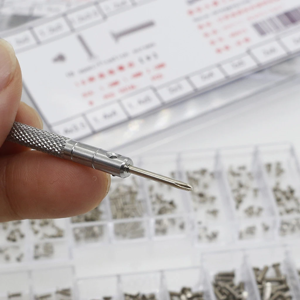 500 Set di 18 tipi di dadi a vite viti in acciaio inossidabile orologiaio 1.2 2.0mm strumento di riparazione elettronica del telefono