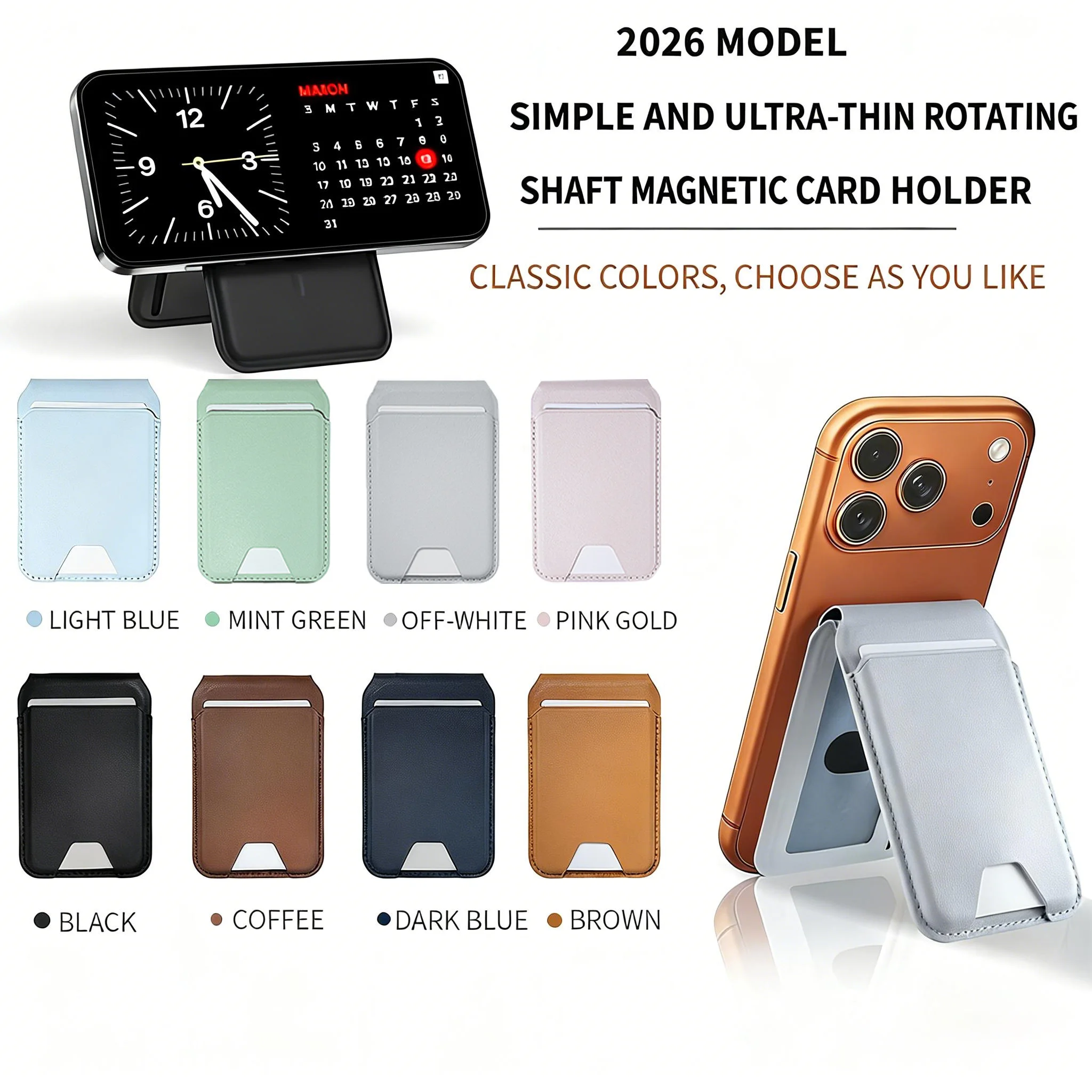 

Магнитный кожаный кошелек со скрытой подставкой для Magsafe для iPhone 17, 16, 15, 14, 13, 12 Pro Max, держатель для карт, карманный чехол для телефона