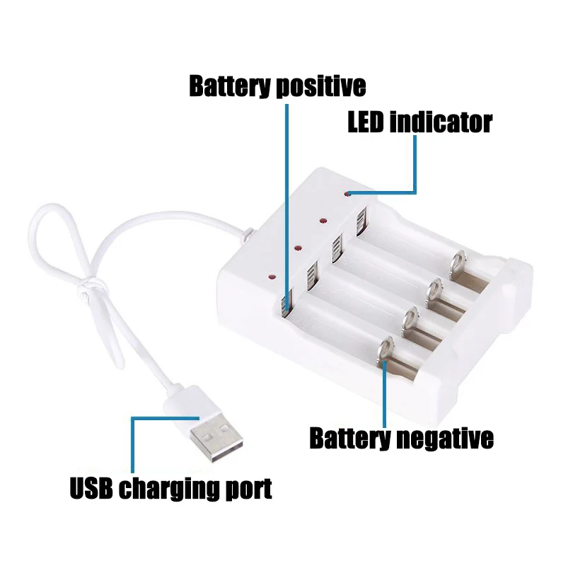 Universal USB Output 2 4 Slot Battery Charger Adapter For AA / AAA Battery Rechargeable Quick Charge Battery Charging Tools