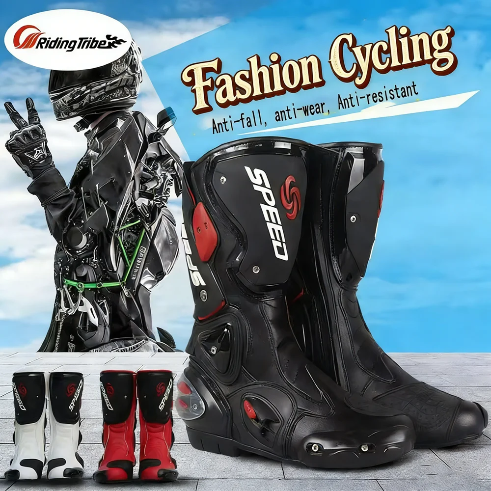 ライディングトライブメンズモーターサイクルブーツモトレーシングモトクロスオフロードバイクバイクシューズボタモトライディングブーツ