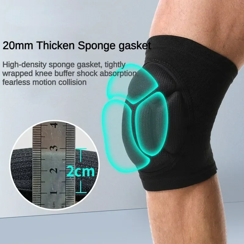 2pcs Sports Thickening Knee Pads Volleyball Extreme Sports Kneepad Brace Support Dancing Anti Collision Elastic Knee Protector