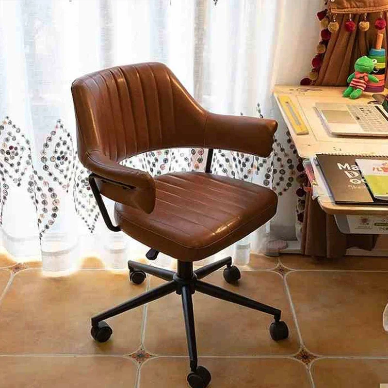 

Luxury industrial style Nordic household computer lifting swivel chair study bedroom office comfortable backrest desk chair
