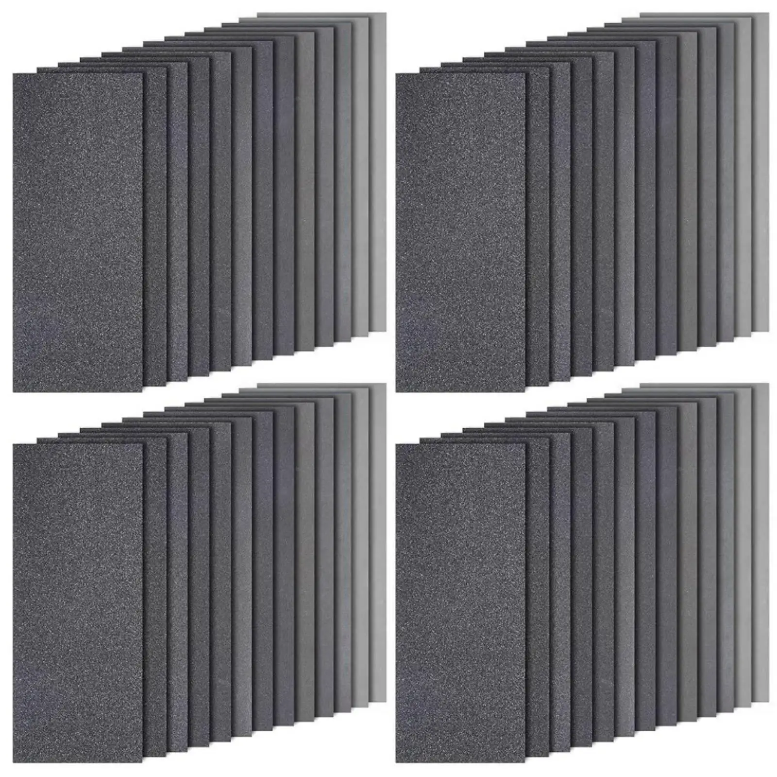 52 Pieces Silicon Carbide Polishing Film Multi-Grit Water-Optional Polishing Film Sheet Waterproof Polishing Sanding Paper for