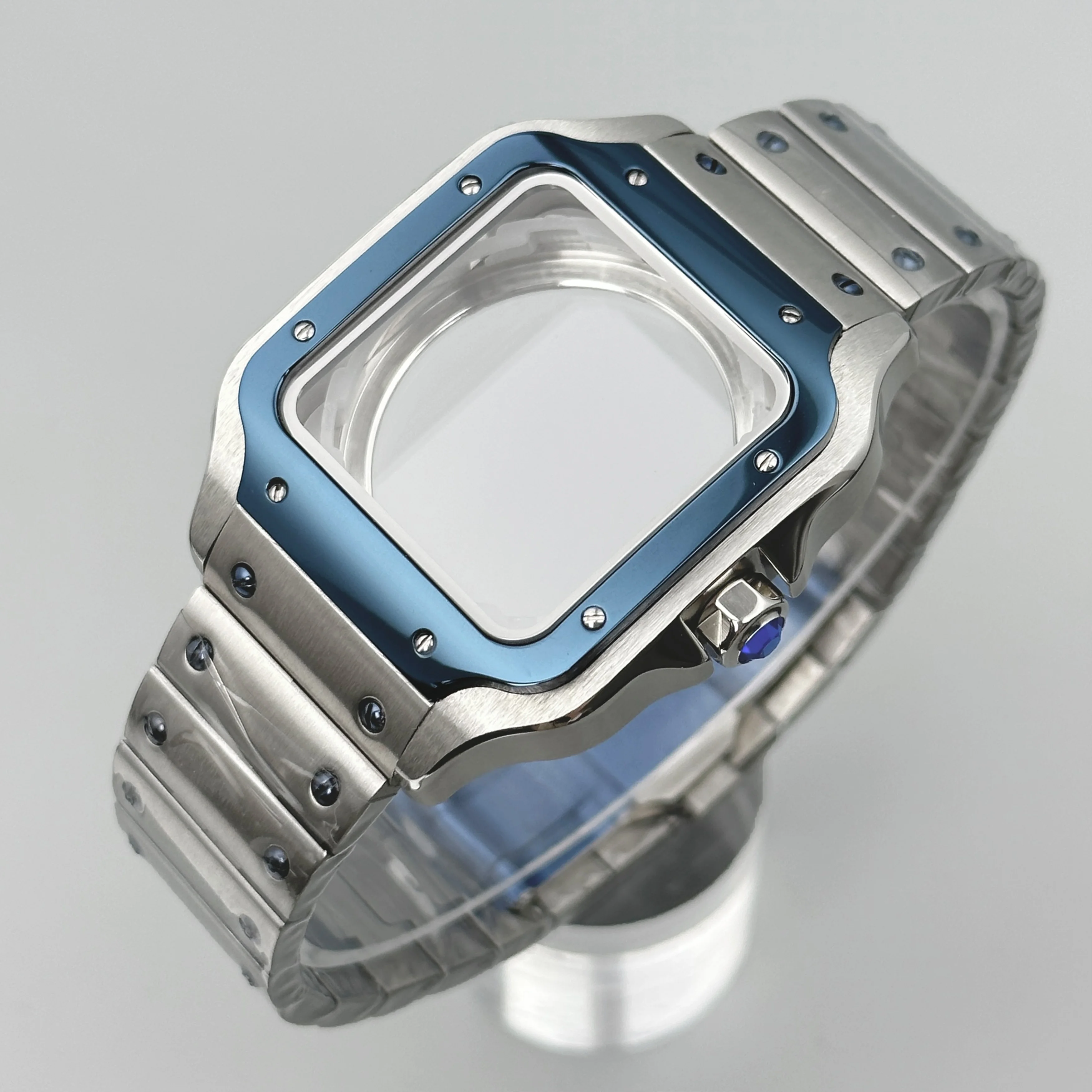 38mm Square Watch Case Set Stainless Steel Watch Case Accessories for NH35/NH36 Movement Seiko Mod Accessories