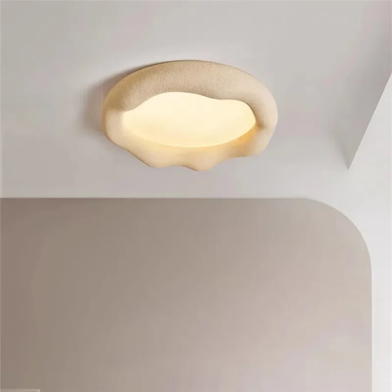 Imagem -02 - Nordic Wabi Sabi Cloud Light Estilo Creme Luz do Quarto do Bebê Sala de Estar Minimalista Lâmpada de Resina para Cuidados Oculares