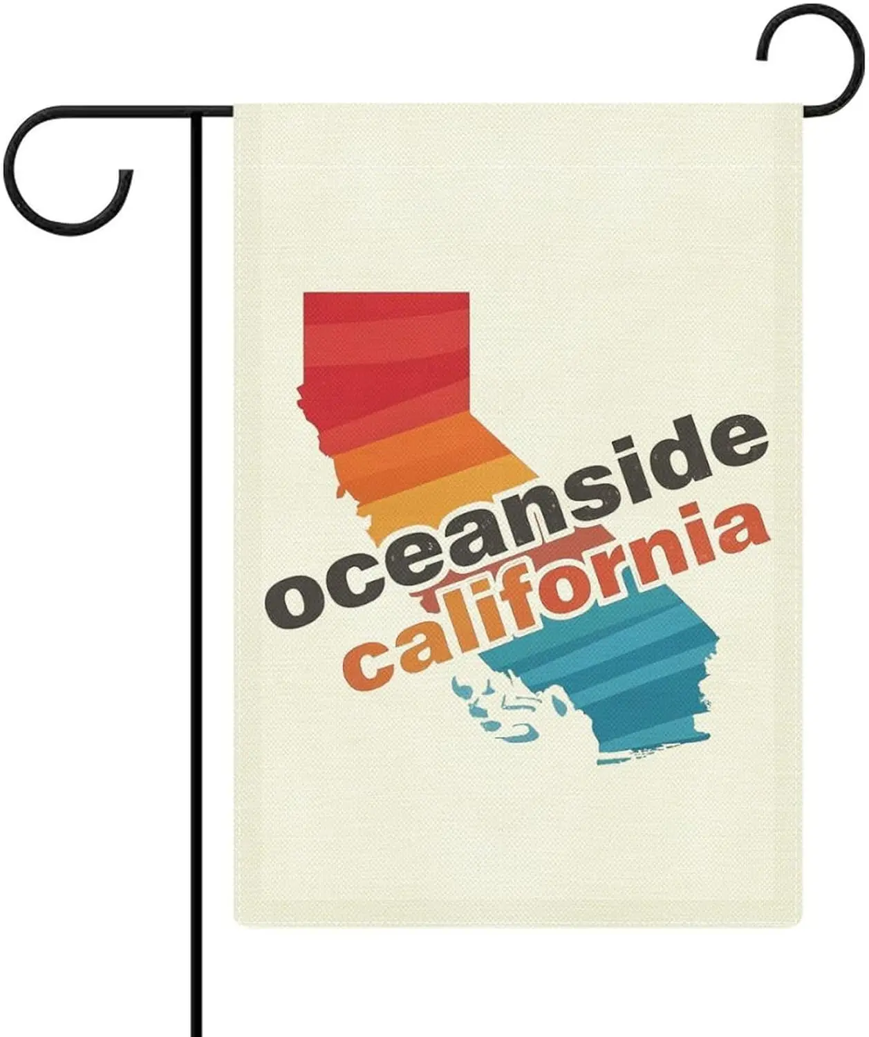 Colorful Oceanside California Garden Flag Double Sided Small Flag for Outdoor 12x18 Inch Welcome Holiday Decorations DDI GGX