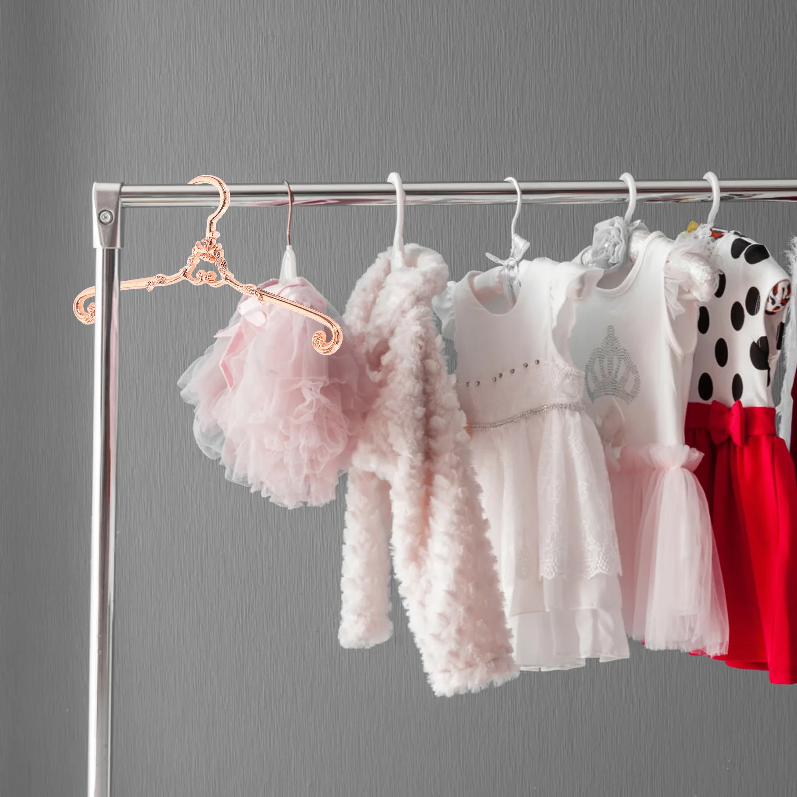 5-delige hangerhangers huis mini voor kleding jurk legering miniatuur kast poppen rok