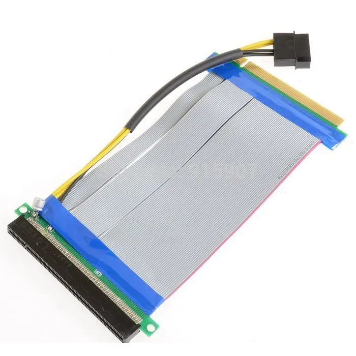 CYSM Xiwai    20cm PCI-E Express 16X to 16x Riser Extender Card with Molex IDE Power & Ribbon Cable