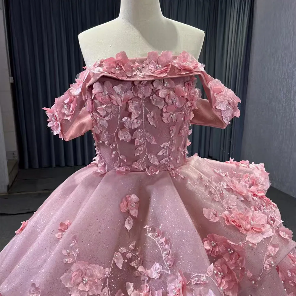 

Strapless Quinceanera Dress Off The Shoulder Lace Up Back Vestidos De 15 Quinceañera With Appliques Customized