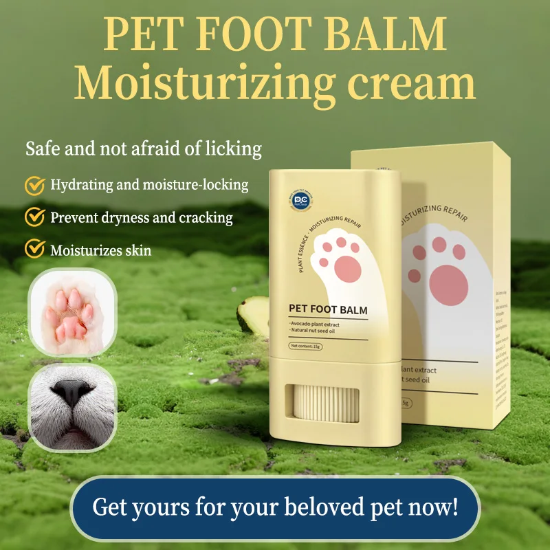 PetClear 15g Pet Paw Balm - Safe Lickable, Hypoallergenic Non-Irritating, Moisturizing to Prevent Dry Cracked Paws