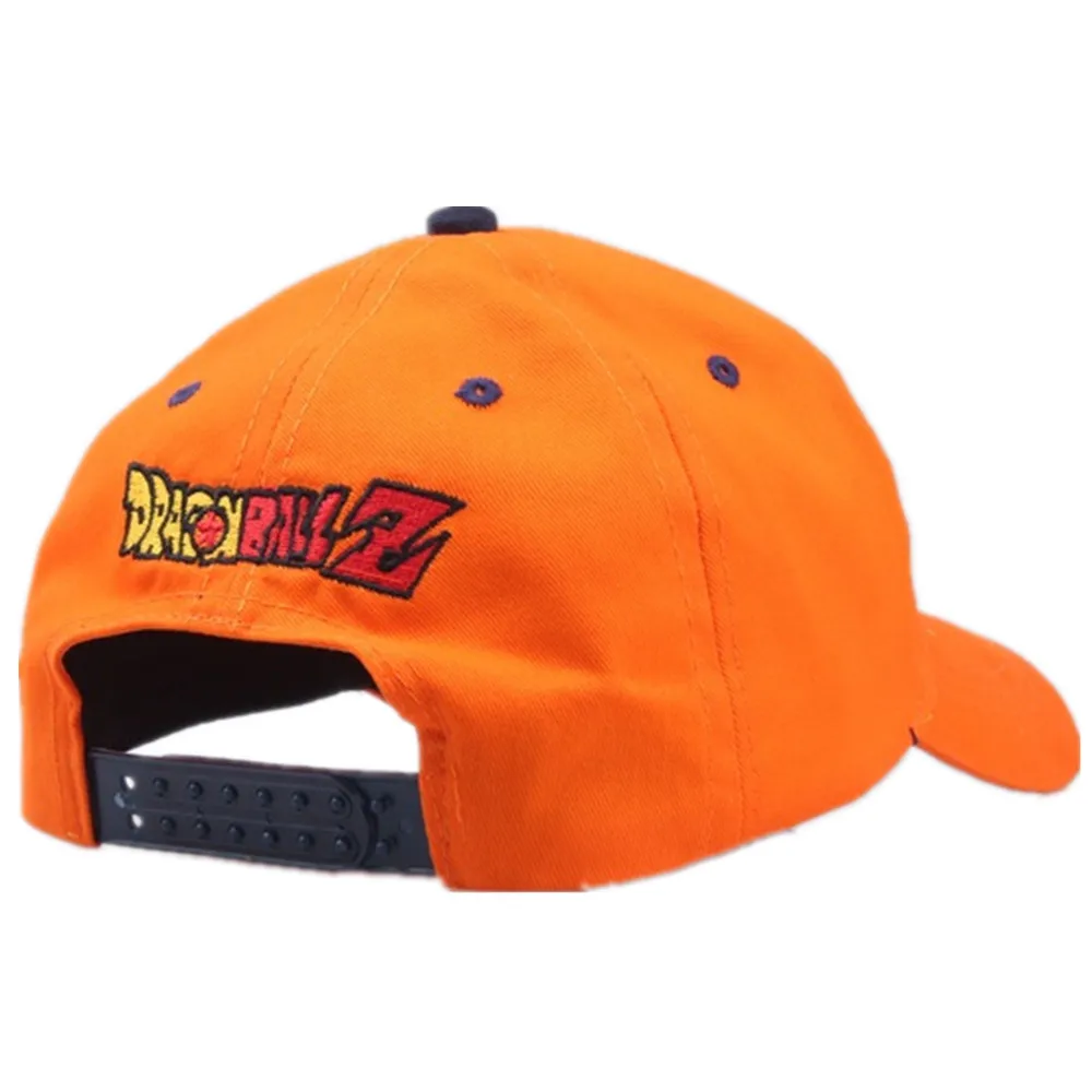 Sombrero de Son Goku para Cosplay, gorra de béisbol de Anime, color naranja y negro, casco fresco de moda, tocado ajustable, accesorio de Navidad, regalo de utilería