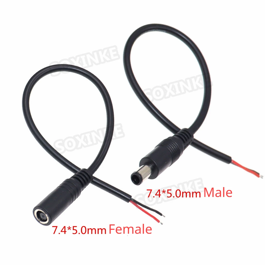 18AWG 7.4mm x 5.0mm / 7.4*0.6mm DC Jack Plug Male Female Stripped Cable 10A For Hp Dell Laptop Notebook Adapter Replacement Cord