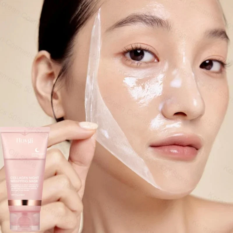 75ml Collagen Overnight Wrapping Peel Off Facial Mask Korean Collagen Night Wrapping Mask Deeply Hydrates Night Care Mask Cream