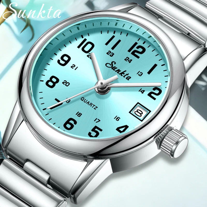 

LIGE SUNKTA новые простые часы для женщин, спортивные водонепроницаемые женские часы-браслет, круглые кварцевые наручные часы из нержавеющей стали