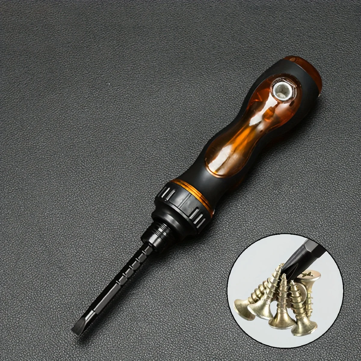2-in-1-Haushaltsschraubendreher, Reparaturwerkzeug für Zuhause, zerlegbares magnetisches rotierendes Ratschenschraubendreher-Set für Möbel/Auto/Computer – Detail 8