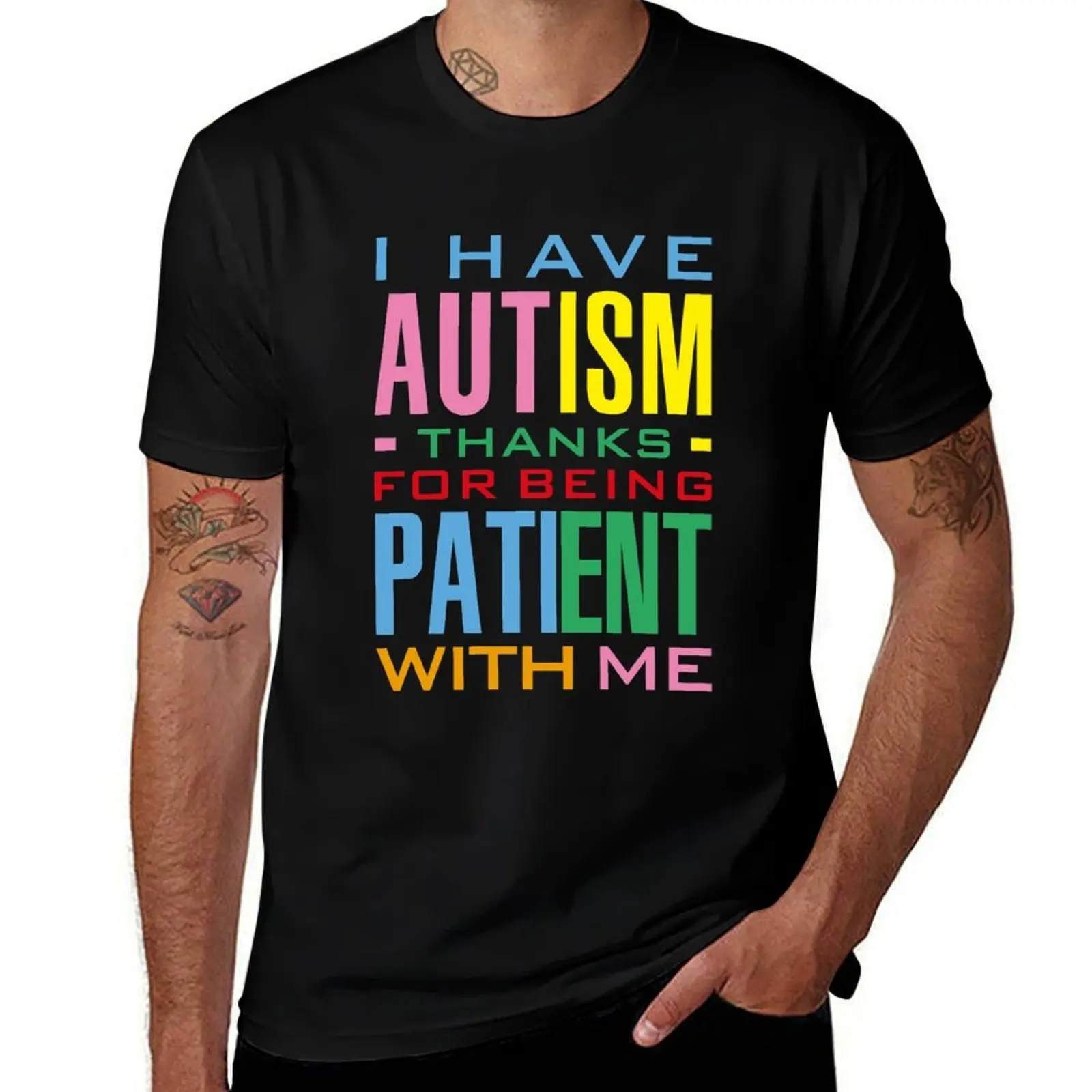 I Have Autism Thanks For Being Patient With Me T-Shirt anime t shirts oversize t shirts with prints T-shirt
