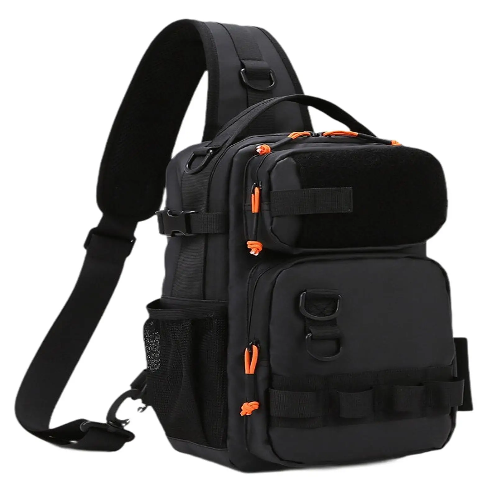 

Chest Crossbody Daypack Fishing Tackle Bag Waterproof with Front and Top Zipper Pockets Multifunctional Chest Crossbody Bag