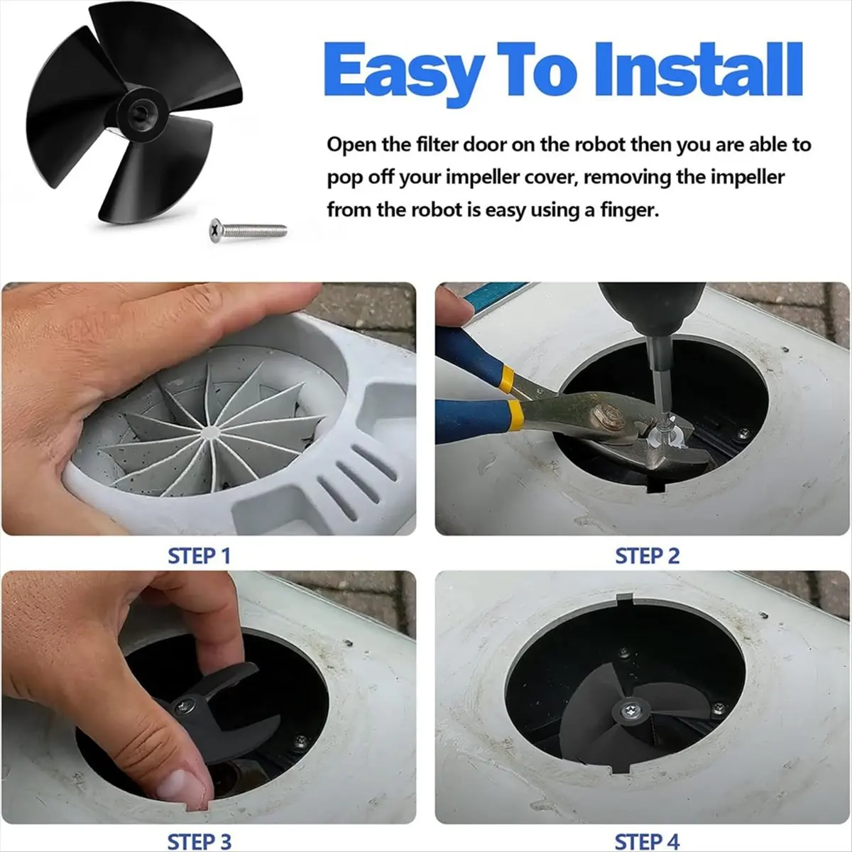 A78I 9995266-R1 Pool Cleaner Impeller with Screw for DX5S,DX6,, CC, CC Plus,Triton