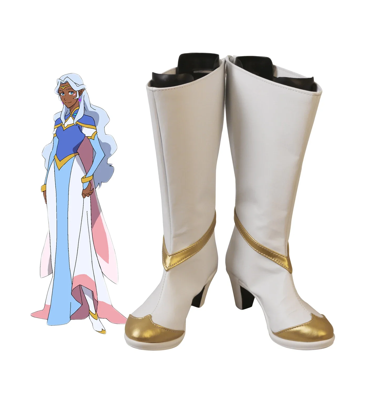 

Обувь Voltron Allura для косплея Voltron: защитник Вселенной, ботинки принцессы Allura для косплея, белые туфли на заказ
