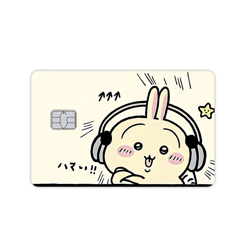 อะนิเมะ Usagi บัตรเครดิตเดบิต DIY สติกเกอร์ Kawaii Star เลเซอร์ DIY กันน้ําขนาดเล็กไม่มีชิปป้องกันฟิล์มสติกเกอร์ของเล่น