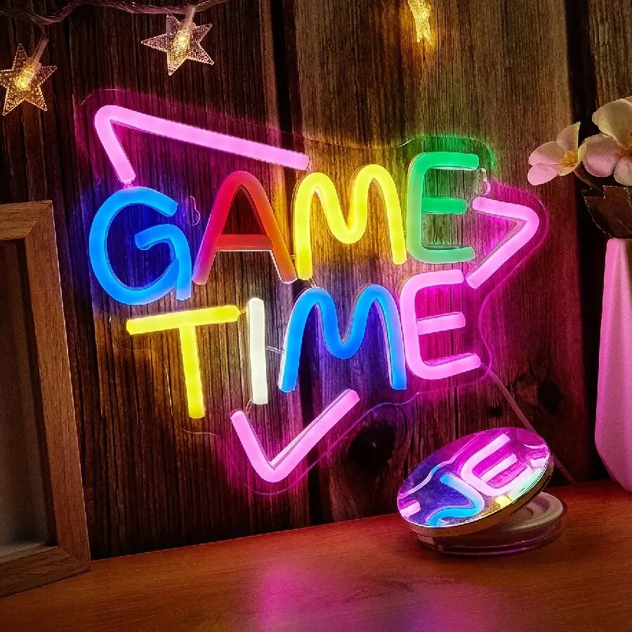Insegna al neon per giocatori, insegne al neon a LED a forma