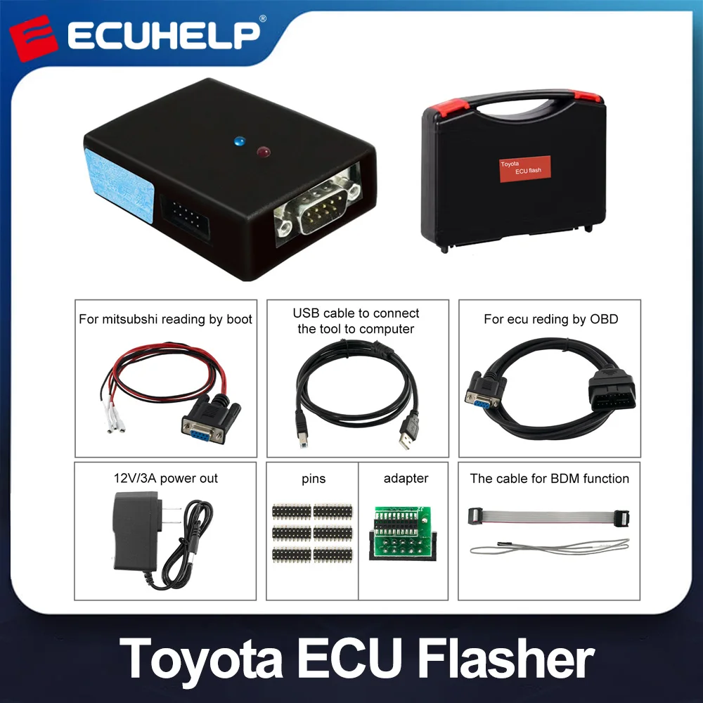 Fit for Toyota Lexus Denso/Fujitsu Ten ECU Flasher, Support 2015 + obd Write and Some 2015 + OBD Models Read