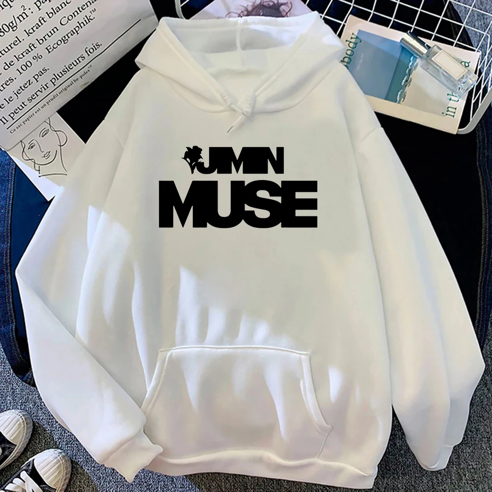 Jimin Muse Hoodie للنساء ، ملابس الشارع الجمالية المتناثرة ، سترات بغطاء رأس غير رسمية ، بلوفرات كلاسيكية ، بلوزات الخريف والشتاء ، الموضة